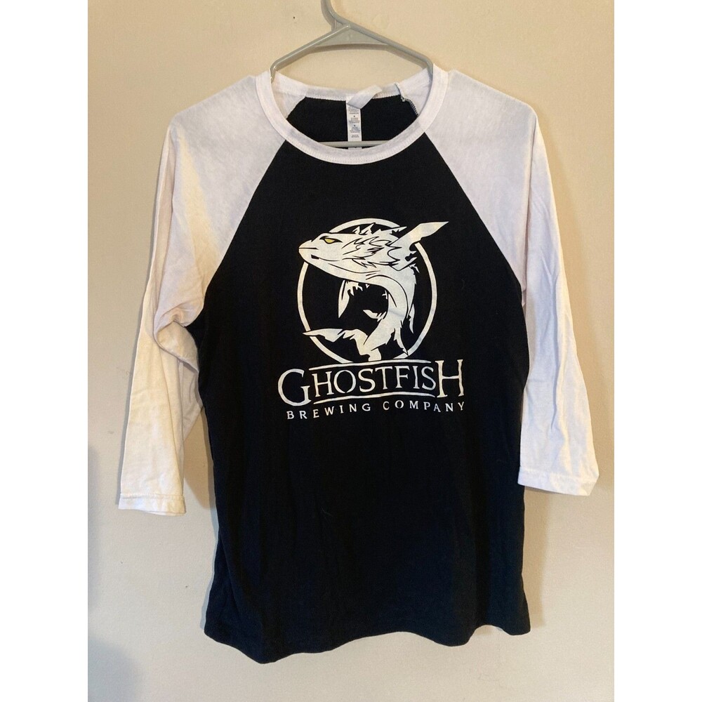 Bella + Canvas GHOSTFISH BREWING CO Long Sleeve Baseball T-Shirt - size M